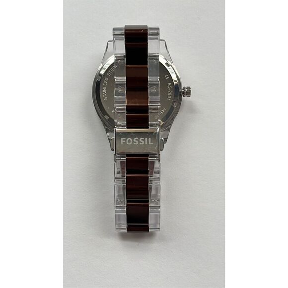 Fossil Stella ES2801 Women’s Brown Clear Dial Quartz Watch - Picture 6 of 8